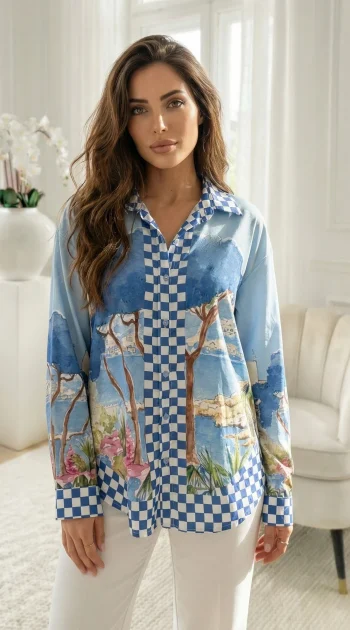 camasa-albastra-satinata-cu-imprimeu-peisaj-mediteranean