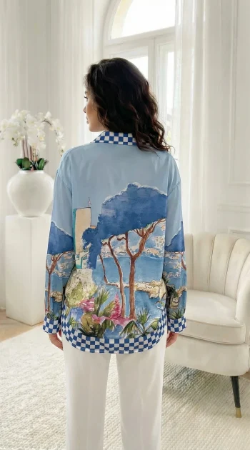 camasa-albastra-satinata-cu-imprimeu-peisaj-mediteranean
