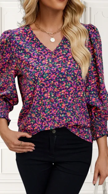 camasa-cu-imprimeu-floral-multicolor