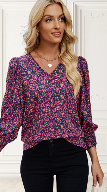 camasa-cu-imprimeu-floral-multicolor