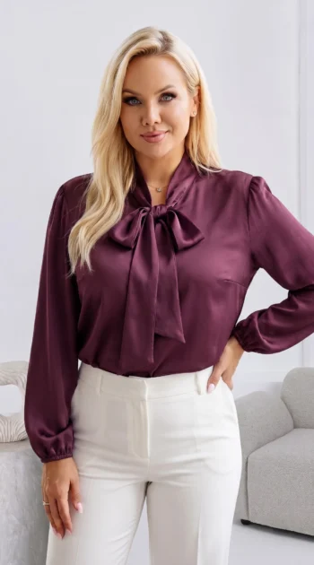camasa-din-satin-cu-funda-la-guler-si-maneca-lunga
