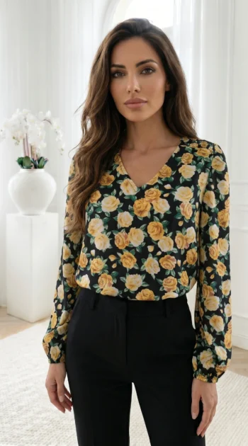 camasa-eleganta-cu-imprimeu-floral-si-decolteu-in-v