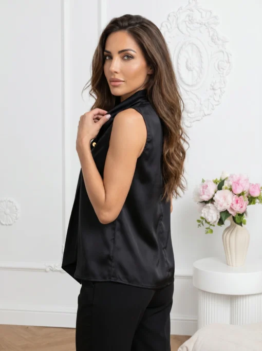 camasa-eleganta-din-satin-cu-decolteu-in-v-si-esarfa