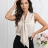 camasa-eleganta-din-satin-cu-decolteu-in-v-si-esarfa