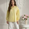 camasa-galbena-cu-carouri-si-maneci-din-dantela