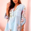 camasa-lejera-bleu-din-bumbac-cu-imprimeu-floral-pastelat