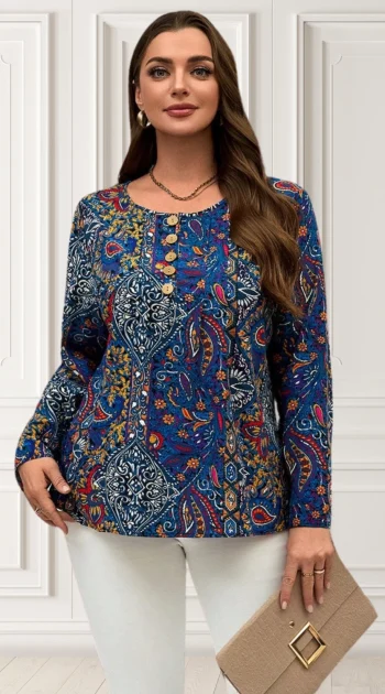 camasa-marime-mare-bleumarin-cu-imprimeu-multicolor