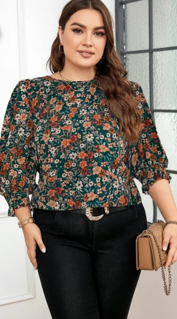 camasa-marime-mare-inflorata-multicolora-cu-mansete-elastice