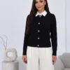 cardigan-din-tricot-cu-guler-alb-si-nasturi-stralucitori