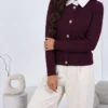cardigan-din-tricot-cu-guler-alb-si-nasturi-stralucitori