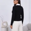 cardigan-din-tricot-cu-guler-alb-si-nasturi-stralucitori