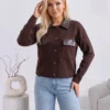 cardigan-din-tricot-cu-guler-si-buzunare-din-piele-ecologica