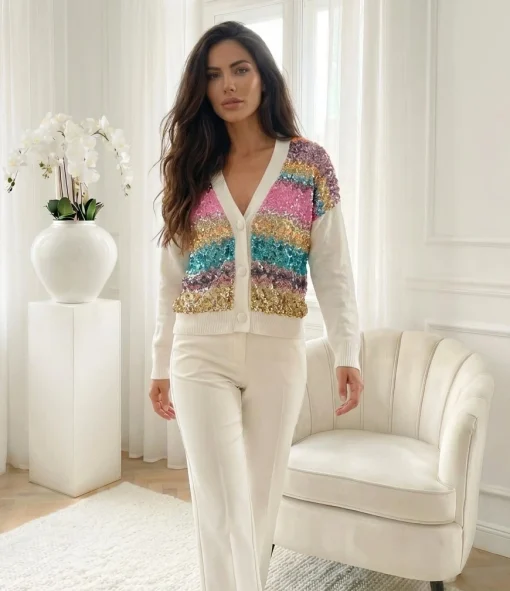 cardigan-elegant-alb-cu-aplicatii-din-paiete-multicolore