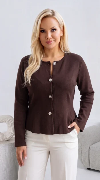 cardigan-elegant-din-tricot-fin-cu-peplum-si-nasturi-metalici