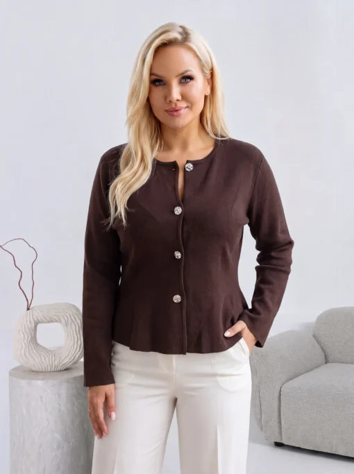 cardigan-elegant-din-tricot-fin-cu-peplum-si-nasturi-metalici