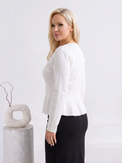 cardigan-elegant-din-tricot-fin-cu-peplum-si-nasturi-metalici