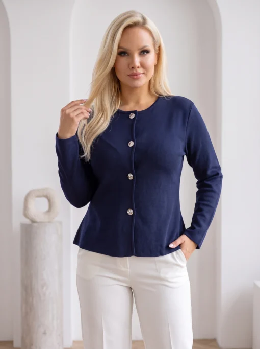 cardigan-elegant-din-tricot-fin-cu-peplum-si-nasturi-metalici