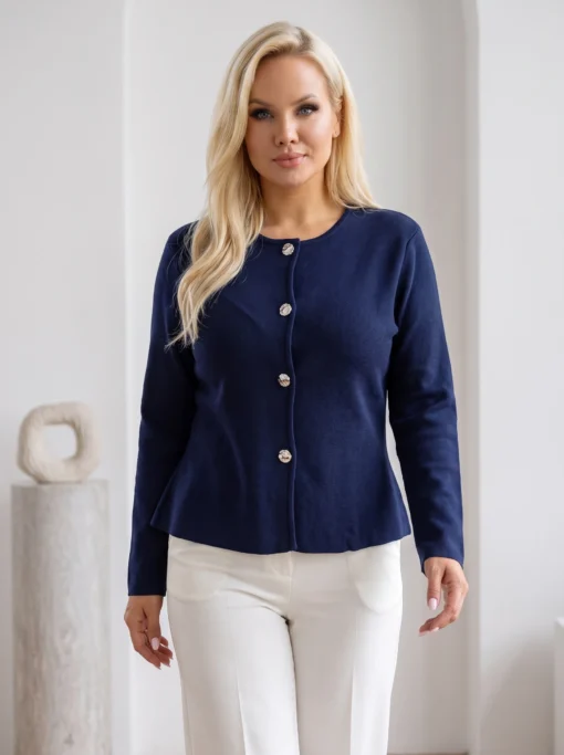 cardigan-elegant-din-tricot-fin-cu-peplum-si-nasturi-metalici