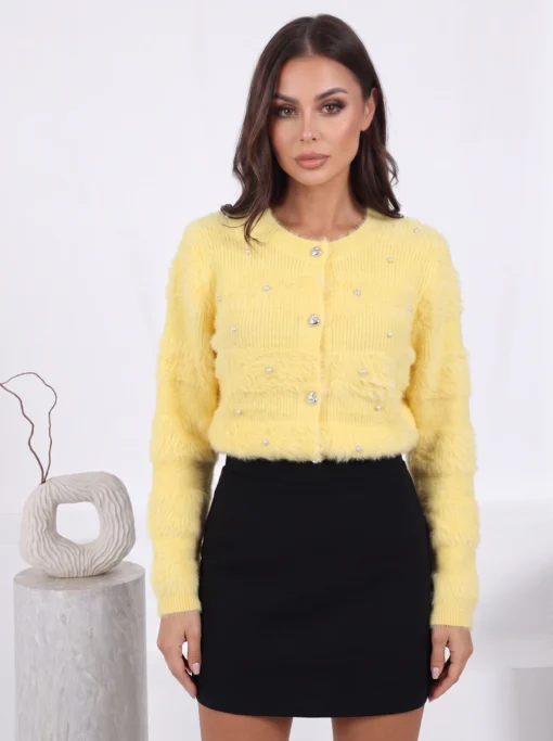 cardigan-elegant-din-tricot-pufos-cu-perle