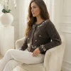 cardigan-elegant-maro-cu-nasturi-si-aplicatii-perle