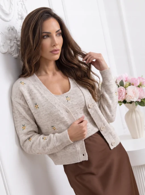 cardigan-floral-din-tricot-fin-cu-maieu-inclus