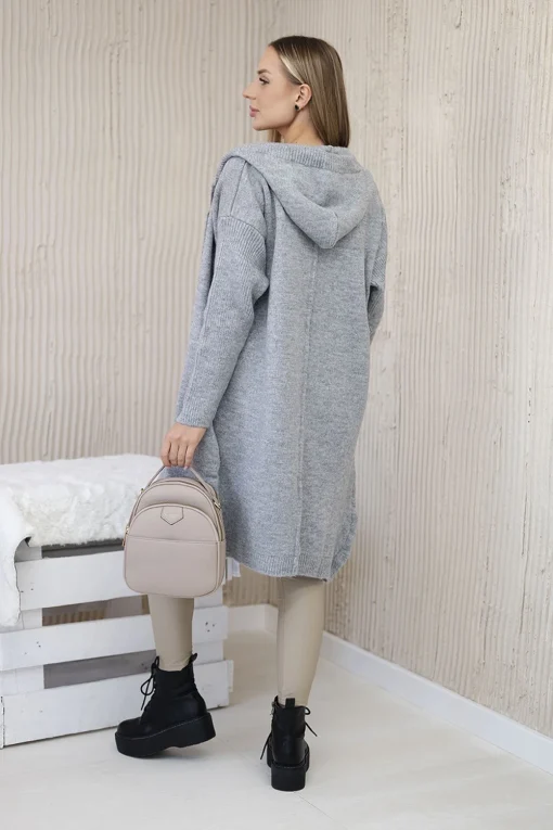 cardigan-lung-gri-din-tricot-moale-cu-gluga