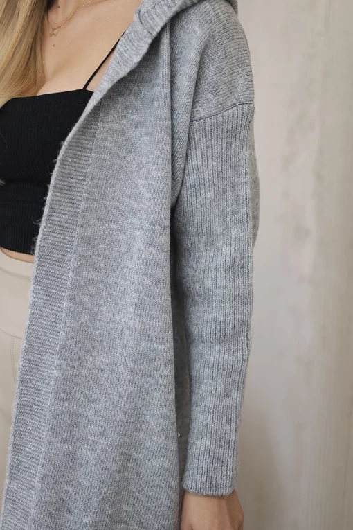 cardigan-lung-gri-din-tricot-moale-cu-gluga