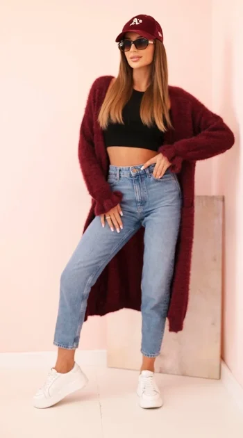 cardigan-lung-pufos-bordo-cu-maneci-lungi-si-croiala-lejera