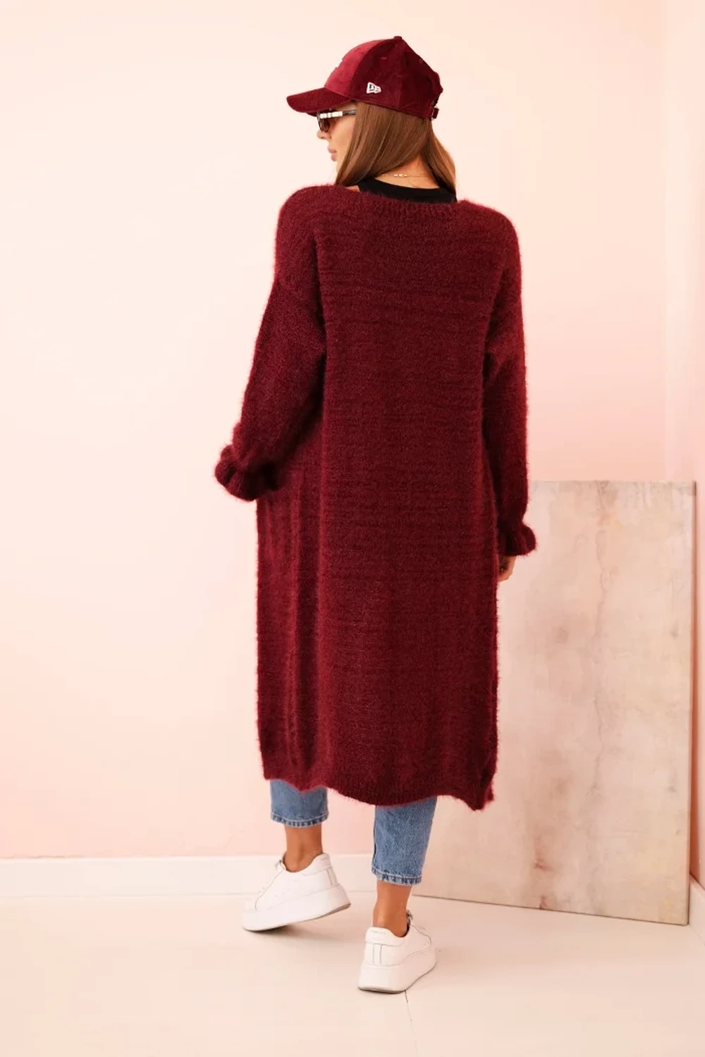 Cardigan lung pufos bordo cu man... - 2 | YEO