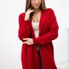 cardigan-lung-rosu-tricotat-cu-aspect-texturat