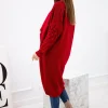 cardigan-lung-rosu-tricotat-cu-aspect-texturat