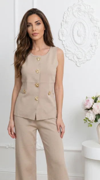 compleu-bej-din-tricot-fin-format-din-vesta-eleganta-cu-nasturi-aurii-floare-si-pantaloni-drepti