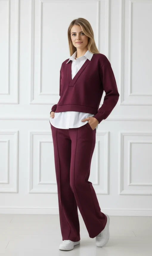 compleu-bordo-elegant-cu-pantaloni-evazati-si-bluza-cu-guler-si-baza-tip-camasa