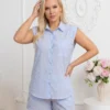 compleu-dama-din-bumbac-in-dungi-format-din-camasa-fara-maneci-si-pantaloni-scurti
