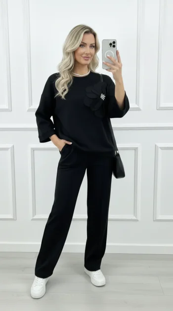 compleu-dama-negru-elegant-cu-floare-3d