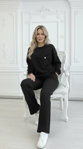 compleu-dama-negru-elegant-cu-floare-3d