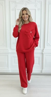 Compleu rosu elegant cu floare 3D marime mare