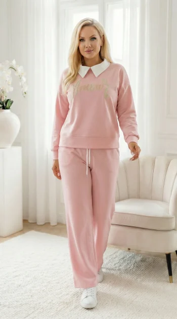 compleu-dama-roz-casual-cu-guler-alb-tip-camasa-si-pantaloni-lejeri