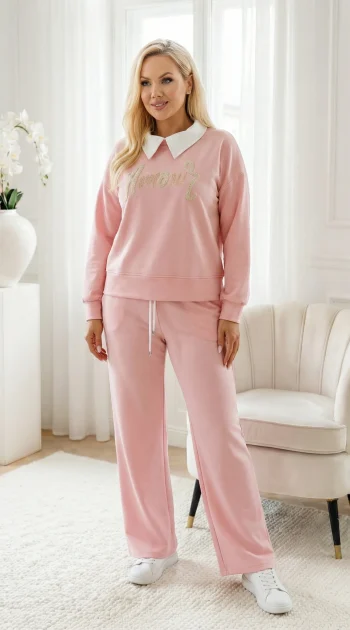 compleu-dama-roz-casual-cu-guler-alb-tip-camasa-si-pantaloni-lejeri