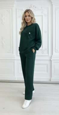 Compleu verde elegant cu floare 3D marime mare