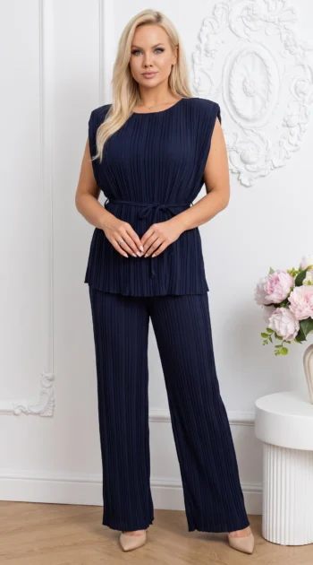 compleu-elegant-plisat-bleumarin-cu-cordon-in-talie