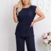 compleu-elegant-plisat-bleumarin-cu-cordon-in-talie