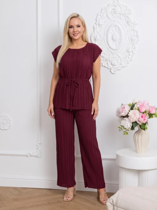 compleu-elegant-plisat-bordo-cu-cordon-in-talie