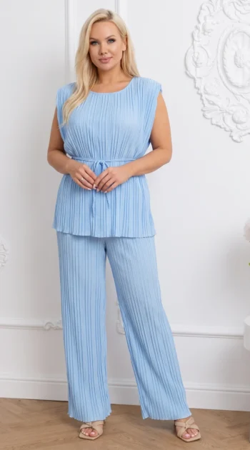 compleu-elegant-plisat-roz-cu-cordon-in-talie