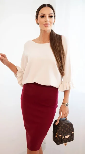 fusta-burgundy-din-tricot-elastica