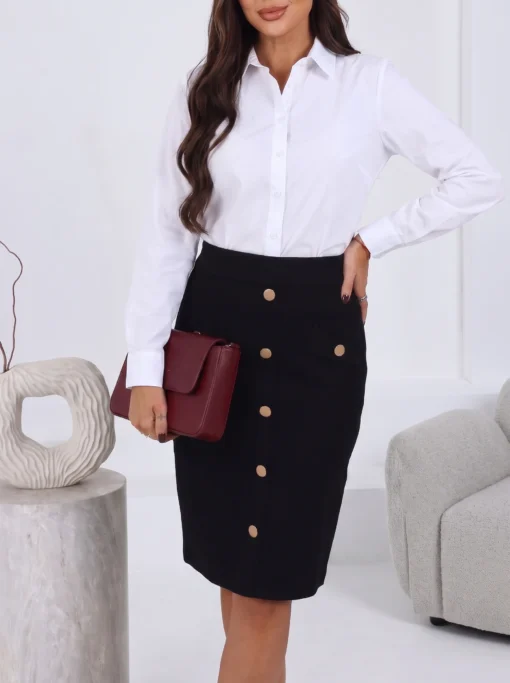 fusta-conica-eleganta-cu-nasturi-aurii