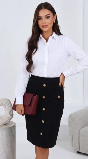 fusta-conica-eleganta-cu-nasturi-aurii