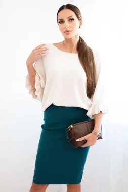 Fusta din tricot elastica albastru marin