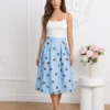 fusta-eleganta-bleu-cu-buline-si-talie-inalta