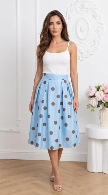 fusta-eleganta-bleu-cu-buline-si-talie-inalta